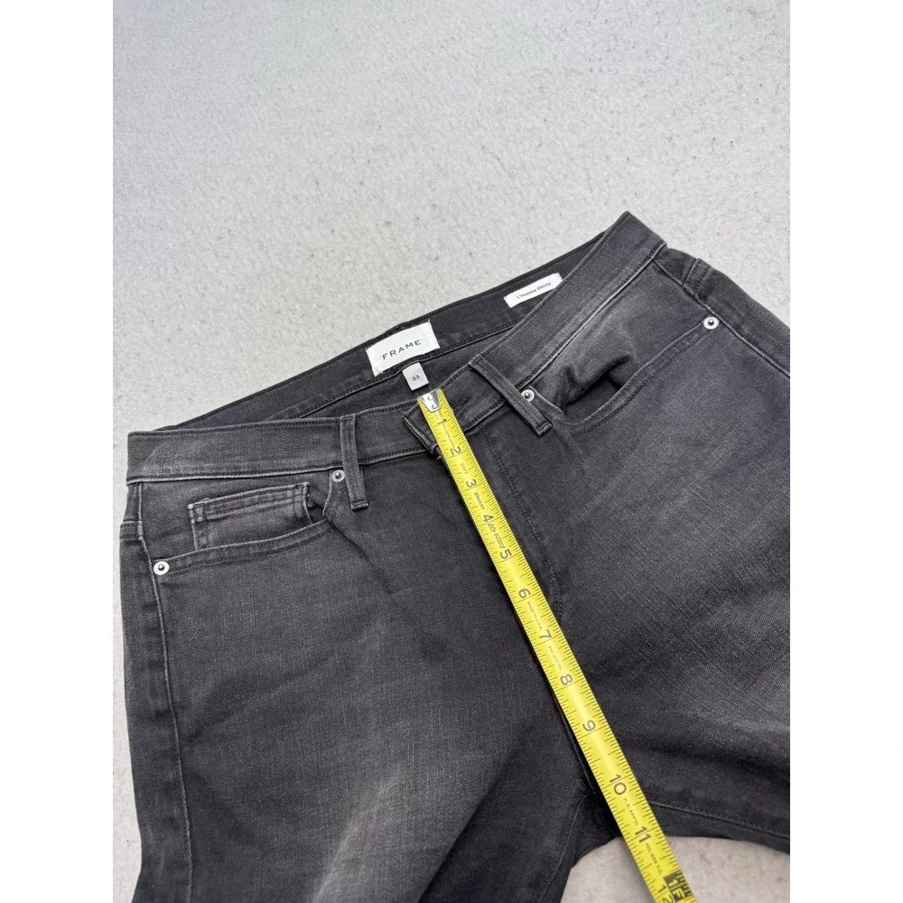 Frame Denim Jeans Mens 33x32 Gray Charcoal L'Homme Skinny Distressed Stretch